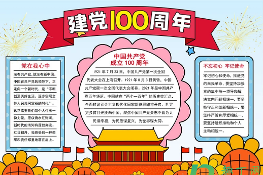 2021建党100周年手抄报文字内容素材